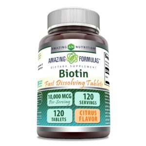 Version 1.0.0 Botella suplemento biotina Amazing Formulas 120 tabletas