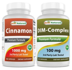 Botella suplemento canela 1000 mg y DIM 100 mg