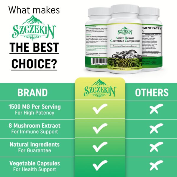 Suplemento natural con 8 hongos medicinales para salud integral