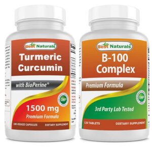 Botella suplemento cúrcuma curcumina 1500mg Best Naturals