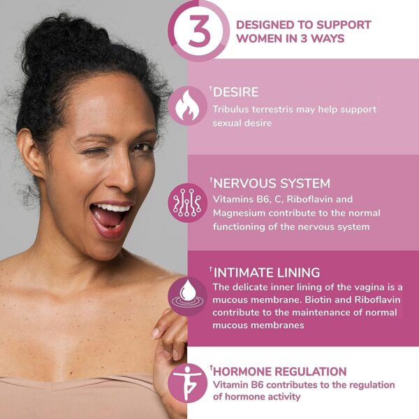 Version 1.0.0 botella suplemento para deseo íntimo femenino vegano