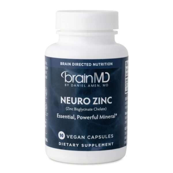 Version 1.0.0 Botella suplemento Dr Amen BrainMD Neuro Zinc 90 cápsulas