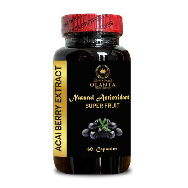 Botella de suplemento Extracto de Bayas de Acai con antioxidantes