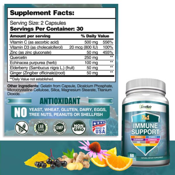 Version 1.0.0 Suplemento completo con vitaminas, zinc y extractos herbales GreeNatr