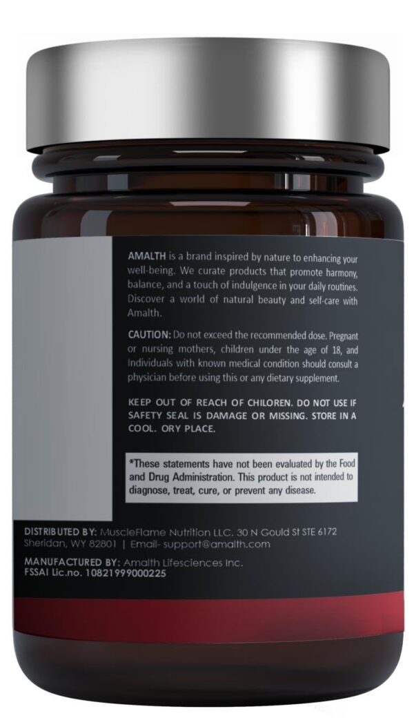 Botella de suplemento herbal Amalth