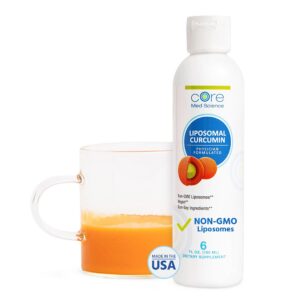 Botella de suplemento liposomal de cúrcuma Core Med Science 6 oz
