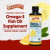 Botella suplemento líquido aceite pescado Omega 3 Barlean's limón