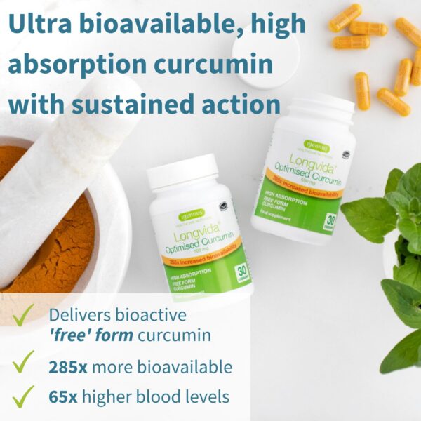 Botella suplemento Longvida curcumina 500mg Igennus