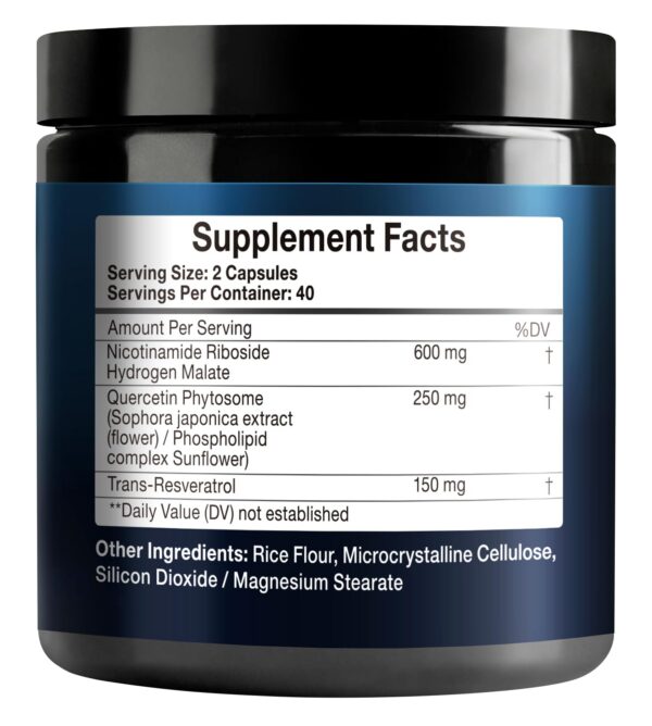 Botella suplemento NAD+ TOPCAPAK ribósido nicotinamida