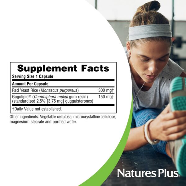 Botella suplemento Natures Plus arroz rojo 60 cápsulas vegan