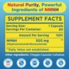 Botella del suplemento NMNH 60 cápsulas de alta absorción
