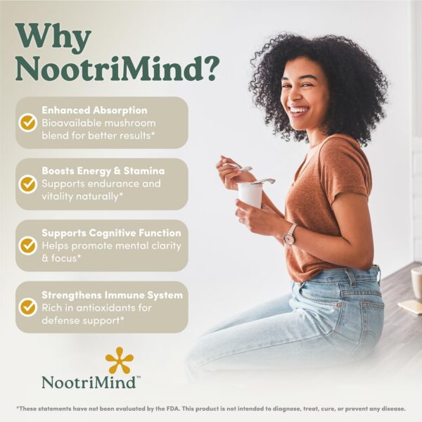 Version 1.0.0 Botella de suplemento Nootrimind mostrando cápsulas