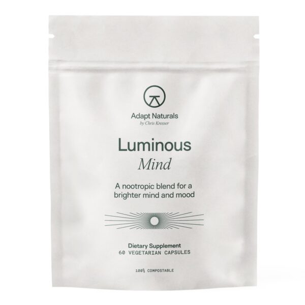 botella suplemento nootrópico Luminous Mind 60 cápsulas