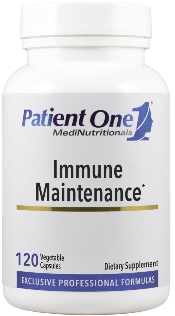 Botella de suplemento Patient One para mantenimiento inmunológico 120 cápsulas