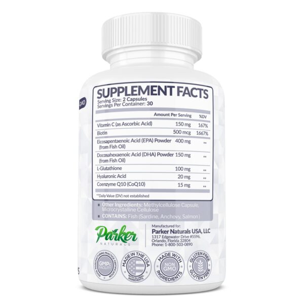 botella suplemento piel radiante Parker Naturals