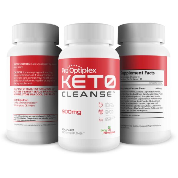 Botella suplemento Pro Optiplex Keto Cleanse para detox corporal