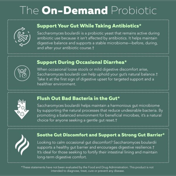 botella suplemento probiótico saccharomyces boulardii orgánico