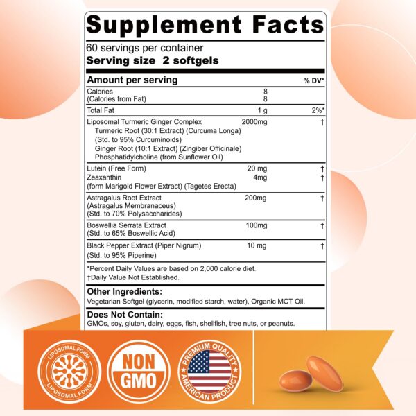 Botella de suplemento para salud ocular y digestiva 120 cápsulas blandas