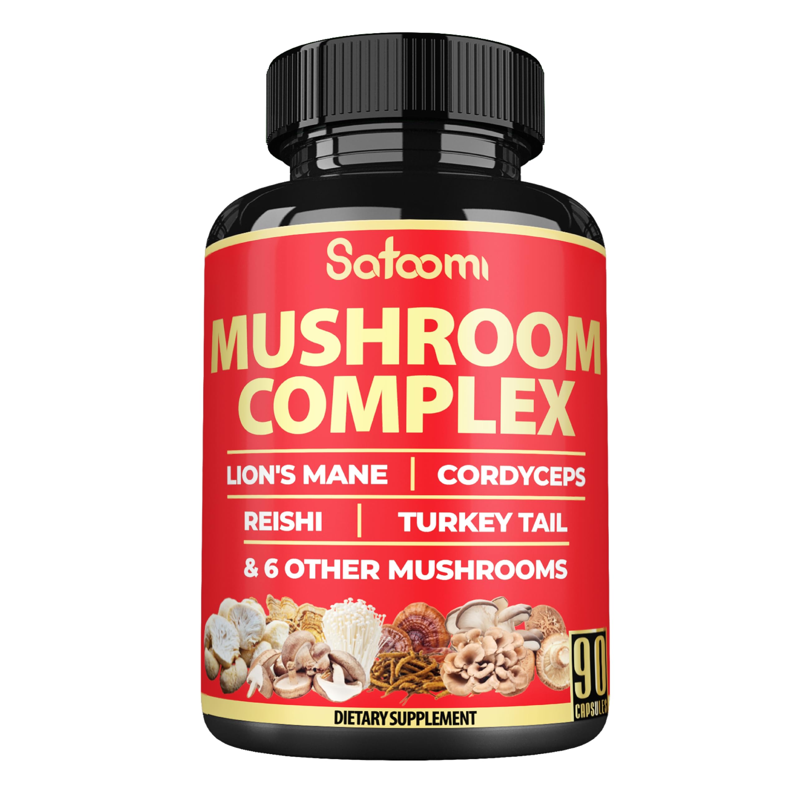 Satoomi 10-in-1 Mushroom Supplement with Reishi and Lion's Mane