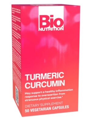 Botella suplemento Turmeric Curcumin Bio Nutrition 50 cápsulas