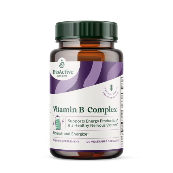 Botella suplementos complejo vitamina B BioActive Nutrients