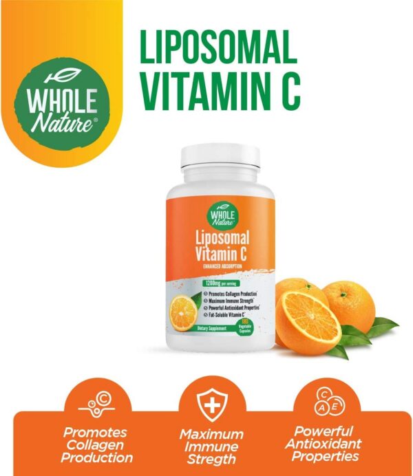 Botella suplemento vitamina c liposomal Whole Nature 1200mg