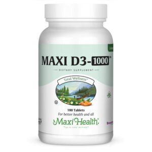 Botella suplemento Maxi Health vitamina D3 1000 UI