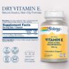 Botella suplemento vitamina E polvo seco Solaray 100 cápsulas