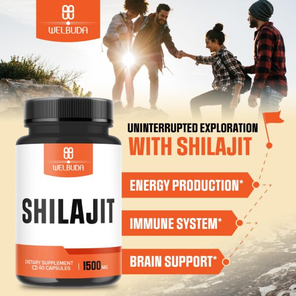 Version 1.0.0 Botella suplemento WELBUDA Shilajit 1500 mg 60 cápsulas