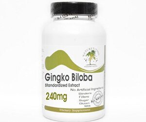 Botella suplementos Ginkgo Biloba 240mg 200 cápsulas