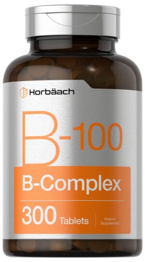Botella suplementos Horbäach complejo vitamina b-100 300 tabletas