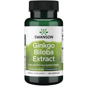 Botella Swanson Ginkgo Biloba 60 mg 120 cápsulas