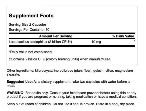 Botella Swanson Probiótico 120 cápsulas