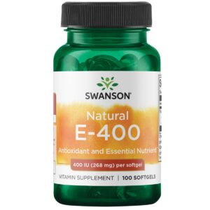 Botella Swanson vitamina E 400 IU 100 cápsulas blandas antioxidante