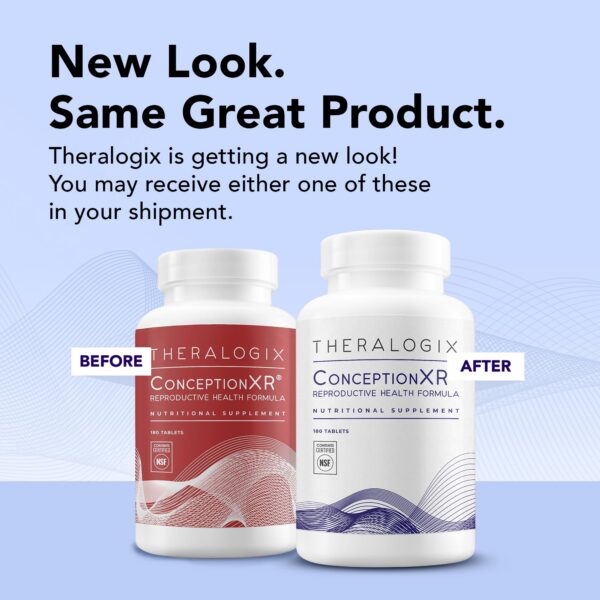 Botella de tabletas Theralogix ConceptionXR para salud reproductiva