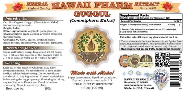 Version 1.0.0 Botella de tinctura de Guggul commiphora mukul