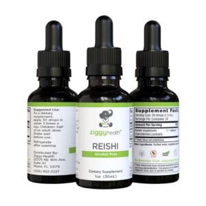 Botella tinctura líquida extracto de hongo reishi Ziggy Health