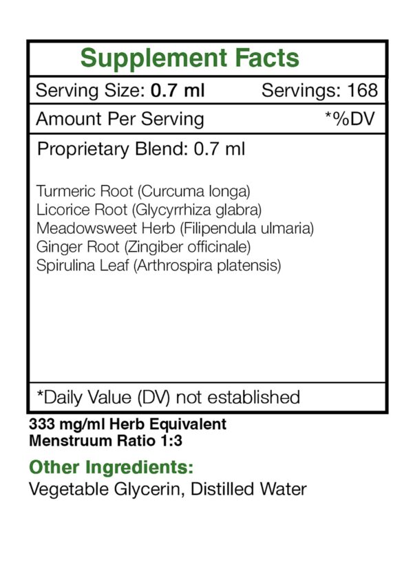 Version 1.0.0 Botella tinctura Tribal Inflam-Ease para salud intestinal