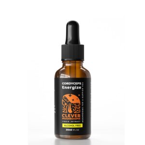 Botella de tintura de Cordyceps Clever Mushrooms para energía