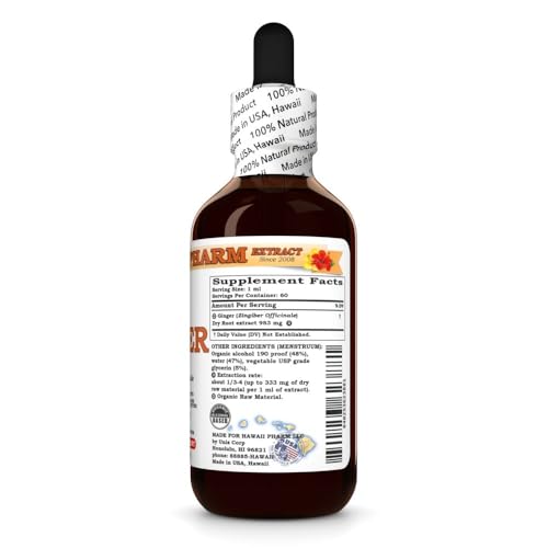 Version 1.0.0 Botella de tintura de jengibre natural 2 fl oz Hawaii Pharm