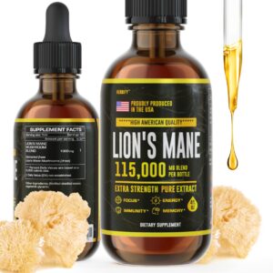 Botella de tintura líquida de melena de león HERBIFY para enfoque y memoria