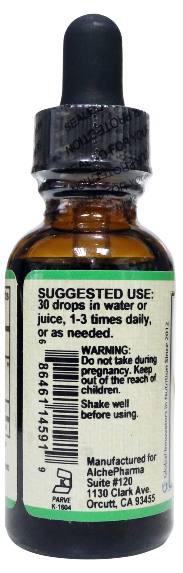 Botella Tinctura OSHA AlchePharma vista lateral