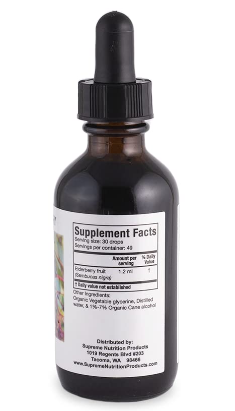 Botella tintura de saúco Supreme Nutrition calidad laboratorio