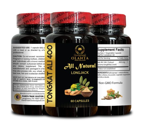 Frasco suplemento Olanta Longjack Tongkat Ali natural