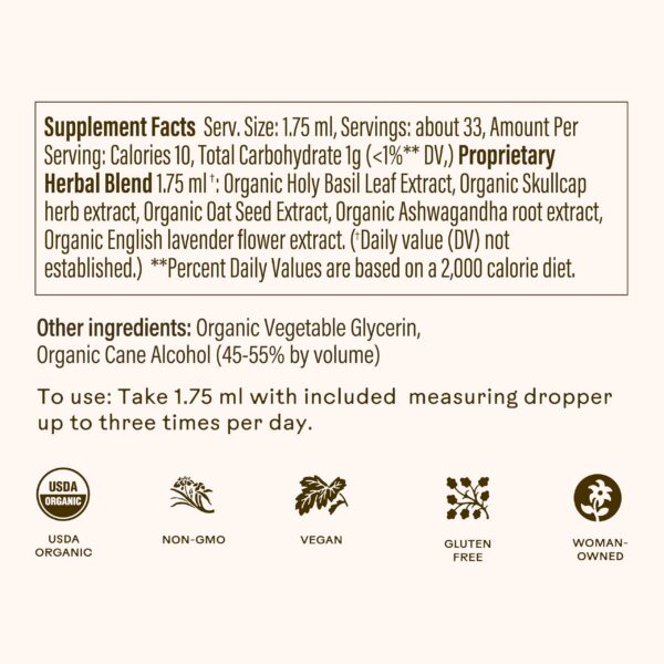 Botella de tónico natural para alivio de estrés