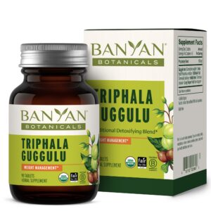 Botella Triphala Guggulu orgánico Banyan Botanicals 90 tabletas