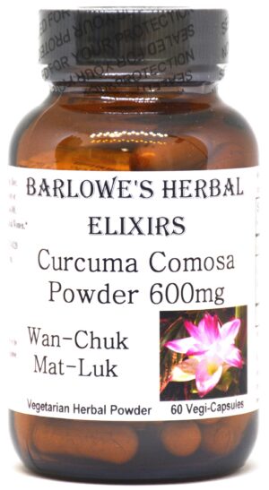 Version 1.0.0 Botella de vidrio con cápsulas de Curcuma Comosa