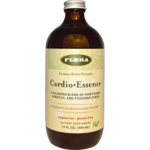 botella de vidrio Flora Cardio-Essence tónico cardiovascular vegano