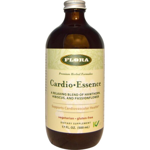 botella de vidrio Flora Cardio-Essence tónico cardiovascular vegano