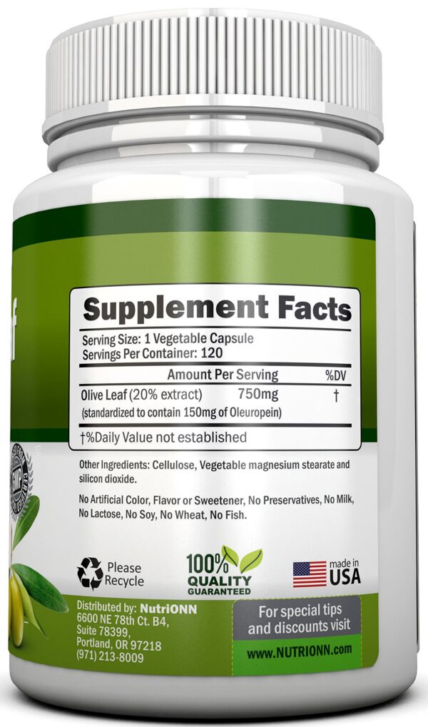 Concentración de oleuropeína en extracto de hoja de olivo